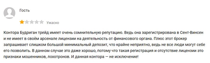 Будриган Трейд — отзывы о конторе. Можно ли доверять или слив депозита?