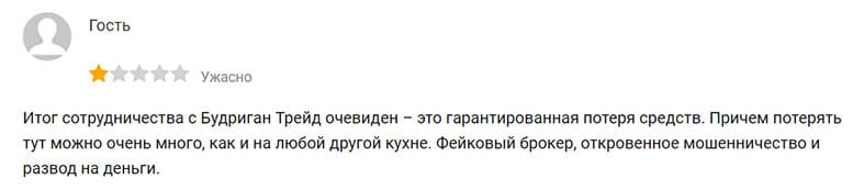 Будриган Трейд — отзывы о конторе. Можно ли доверять или слив депозита?