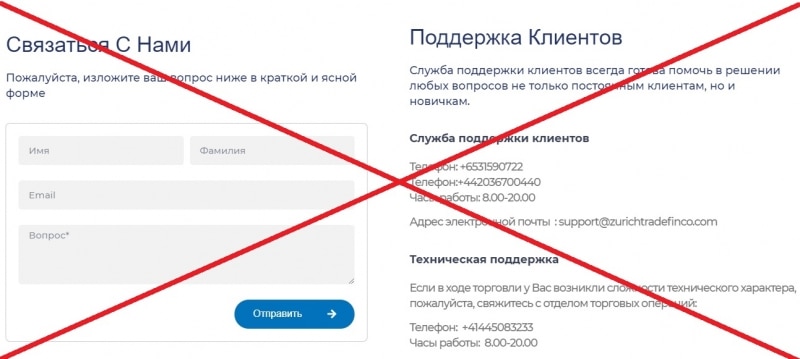 Zurich Trade Finco — отзывы о брокере zurichtradefinco.com