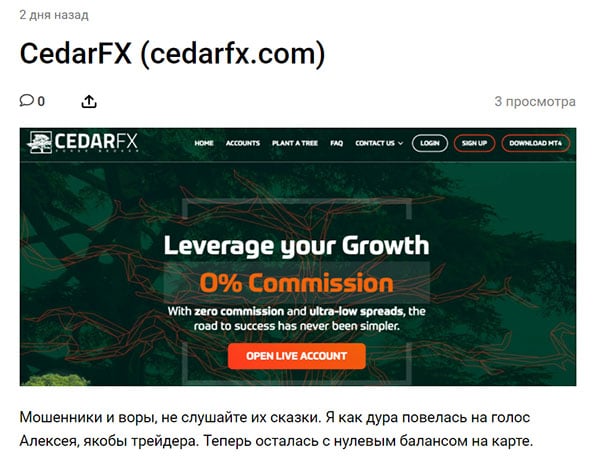 CedarFX – чем занимаются? Может быть развод или честный проект? Отзывы.