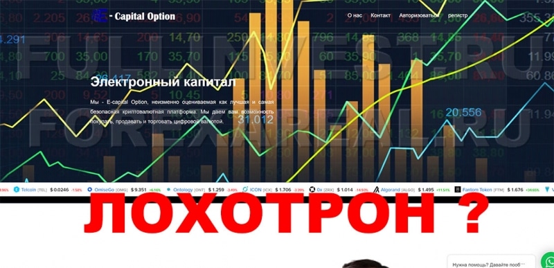 E-capital Option — это самый обыкновенный лохотрон. Не ведитесь!!!